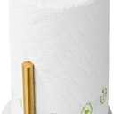 Brushed Gold Paper Towel Holder,Stainless Steel Paper Towel Holder for Kitchen Roll Organize, Standard or Jumbo-Sized Roll Paper, Countertop Roll Dispenser with Marble Base