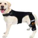 ALYBIT Dog Knee Braces for Torn ACL Hind Leg, Adjustable Dog Leg Braces for Back Leg with 4 Stabilizers for Luxating Patella Relieves Ligament Injury and Joint Pain