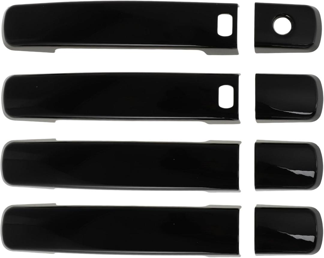 Motoforti Door Handle Cover Protector for Nissan Altima 2007-2013 for Nissan Frontier 2005-2020 for Nissan Maxima 2004-2008 Exterior Door Handle Cover with Smart Keyhole Glossy Black