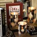 MELTONE Snowflake Holiday Flameless Candles: Real Wax Flickering Battery Operated Glass LED Candles with Remote - Home Xmas Party Christmas Decor - Set of 3