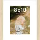 An&He 8 x 10 Picture Frame, 1Pack, Light Oak Photo Frames, Wooden Frame with High Definition Tempered Glass for Wall and Tabletop Display