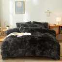 Tie Dye Plush Fluffy Comforter Cover Set King- Ultra Soft Faux Fur tie dye Bedding Sets 3 Pieces (1 Shaggy Duvet Cover + 2 Pillow case) Fluffy Bed Set