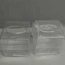 2 Pack Square Acrylic Clear Tissue Boxes, 5 x 5 x 5.5 Inch Acrylic Tissue Box Cover Cube Facial Tissue Box Holder Clear Roll Tissue Box for Bathroom Kitchen Vanity Bedroom