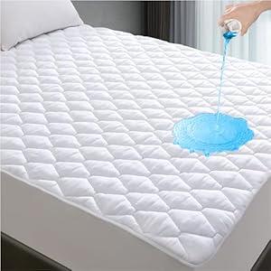 Lunsing Full Size Mattress Protector, Waterproof Breathable Noiseless Mattress Pad with Deep Pocket for 616 Inch Mattresses, White