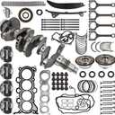 G4NC 2.0L Engine Rebuild Overhaul Kit w/Crankshaft, Timing Chain Kit, Head Gasket Set & Pistons Fits for Kia Sportage; for Hyundai Sonata Santa Fe Sport Replace# 23110-2E501 623V6-2EH00 23510-2E001