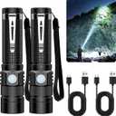 Pocket EDC Flashlight Rechargeable - 4.9inch & Emergency One Click SOS, Super Bright Small LED Flashlight 3Hr USB-C Fast Charging, Waterproof Portable Small EDC Flashlight for Home, Camping, Hiking