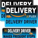 Flex Delivery Driver Car Magnet, 3PCS Frequent Stops Removable Set, Delivery Vehicle Magnet Car Door and Bumper Sign, High Reflective Waterproof Weather-Resistant