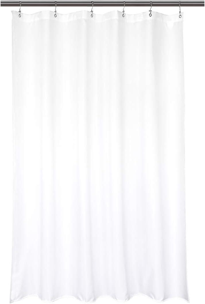 Barossa Design Waterproof Fabric Stall Shower Curtain Liner Microfiber 32" W x 72" H - Hotel Quality, Machine Washable, White Shower Liner for Narrow Bathroom, 32x72