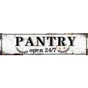 Retro Tin Metal Sign Pantry Statement Farmhouse Bathroom Wall Decor for Home Vintage Bar or Dorm Unique Gift Idea for Friends 4x16 in