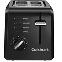 Cuisinart CPT122BK 2Slice Compact Plastic Toaster, Slots for Bagels & Bread, 7 Shade Settings, Cancel/Defrost/Reheat Functions, Removable Crumb Tray, Small Kitchen Appliance for Home & Office, Black