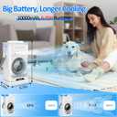 Portable Air Conditioner Fan, 10000 mAh Rechargeable Desk Fan, 900ML Misting Fan with 3 Spray Levels, 120° Rotation, 10 Wind Speeds & 7-Color Light Personal Cooling Fan for Home, Office, Camping