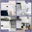 Paper Towel Holder, Self Adhesive or Drilling Paper Towel Holder Under Cabinet, Stainless Steel Black Paper Towel Holders Wall Mount for Kitchen, Bathroom, Sink, Pantry, Fridge