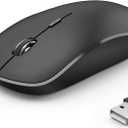 JOYACCESS Wireless Mouse, 2.4G Portable Slim Silent Computer Mouse Wireless with USB Nano Receiver, 2400 DPI, for Notebook, Laptop, PC - Black