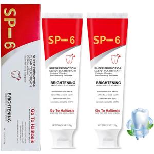 2 Pcs SP-6 Probiotic Whitening Toothpaste for Teeth Whitening/Brightening, Deep Cleaning Care Gum Health Fresh Breath.