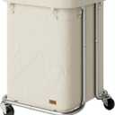 Nunsino Laundry Basket with Wheels 150L/40Gal, Rolling Laundry Hamper with Steel Fram and Removable Washing Bag,Laundry Sorter Cart for Laundry Room,Hotel,Dorm, (Cream and Silver)