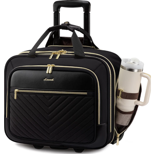LOVEVOOK Rolling Laptop Bag for Women, Underseat Carry On Bag with Wheels
Fits 17.3 Inch Laptop, 30L Capacity, Silent Wheels, Rolling Briefcase, Carry On Luggage, Personal Item for Work Travel