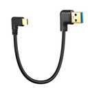 FUSIONWIS Right Angle USB A to USB C Cable,90 Degree USB 3.0 Type C Male to USB Type A 2.0 Male Fast Charge and Data Sync Cable for Notebook, PC, Tablet, Phone and More-25CM