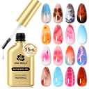 UNA GELLA Blooming Gel Nail Polish 15ml Super Clear for Spreading Effect U V/LED Needed Nail Blooming Gel for Marble Natural Stone Floral Print Watercolor Effect Design Soak Off Home DIY Salon