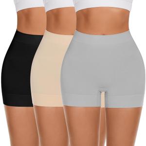 FRESBEIT Slip Shorts for Women Under Dress,Boyshorts Panties Anti Chafing Boyshorts Smooth Shapewear Shorts M