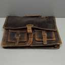 Leather briefcase 18 inch laptop messenger bag for men and women best satchel office bag