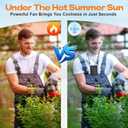 2 x Awonoso AI Portable Personal Waist Neck Rechargeable Fan, 3-Speed ​​10000RPM Brushless Motor Desktop Fan Hands-Free Neck Hanging Fans, 20-Hour Runtime, Wearable Portable Fans (Orange)