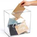 Bucherry 2026 Graduation Card Box Holder Class of 2026 Acrylic Rustic Card Box with Slot for Congrats Grad Party Decorations Supplies