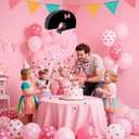 15.7 x 11.5 x 3 Inch Pink Bow Number 3 Pinata,Pink Bow Birthday Decorations, Fillable Hanging Piata with Stick Blindfold Confetti for Girls Boys 3rd Anniversary Party Decorations