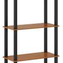 Furinno Turn-N-Tube 5-Tier Multipurpose Shelf / Display Rack / Storage Shelf / Bookshelf, Square Tubes, Light Cherry/Black