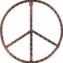 Metal Peace Sign Wall Decor Art - 12" Rustic Hippie Plaque - Rustic Copper Finish
