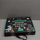 Decorably 2pc Set Dinosaur Backpack with Lunch Box Set with Rubber Patch, Multi-Compartment, Water-Resistant - Back to School Gift for Boys, Kids, Toddler, Preschool, Elementary