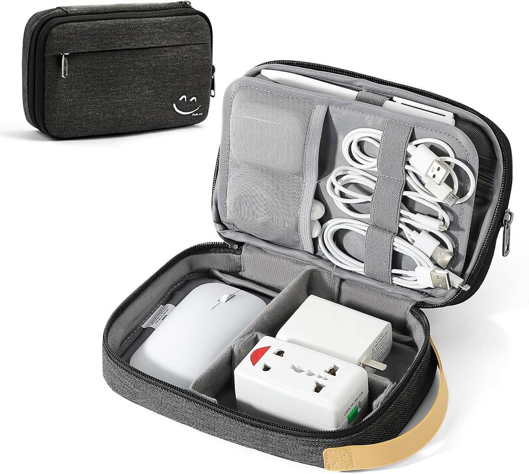 Travelkin Cord Organizer Travel, Electronic Organizer Travel Case, Cable Organizer Bag For Cords,Chargers Phone, Sd Card,Usbs (Black) (Medium)