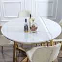 42 Inch Round Clear Table Pad Protector 1.5mm Thick Plastic Vinyl Tablecloth Cover Waterproof Non-Slip Circle Dining Room Table Protector PVC Desk Cover Mats for Wood Marble Furniture Surface