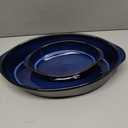 2 x Emeril Lagasse 2-Piece Oval Stoneware Baking Dish Set - Versatile 1 & 2 Qt, for Baking, Perfect Casseroles, Roasts, Cake, Lasagna Pan, Microwave, Oven, Dishwasher, and Freezer Safe, S-803-2S-AZ