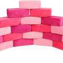 The Original Premium Plush Building Block for Kids - Certified Safe Foam Blocks in Luxuriously Soft Fabric Covers (Pretty Pink, Blocks), 8.25 x 4.25 x 3 inches