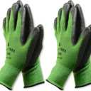 Bamboo Gardening Gloves Rubber Coated, Touchscreen Friendly, Breathable & Lightweight for Men & Women (Green, S)