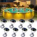 Solar Pool Lights for Above Ground Pools, LED Energy Saving Warm White Light, Waterproof for Frame Swimming Pools Night Accessories (8 Pcs)