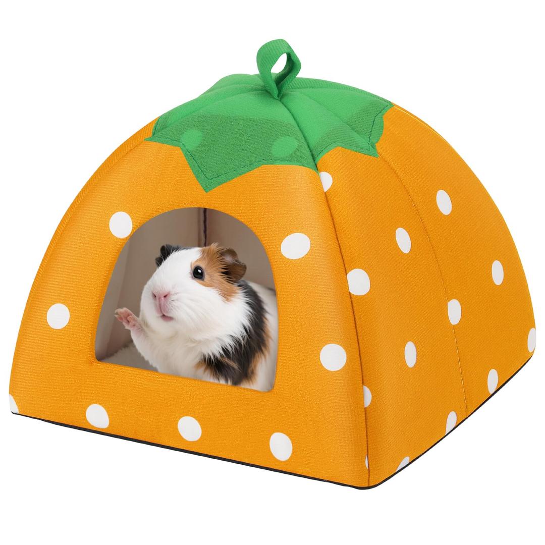 Actails Guinea Pig Hideout Warm Fleece Small Animal Bed Washable Pet Cushion Winter Warm Sleeping Nest for Hamster Rabbit Chinchilla