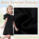 Toddler Dress Summer Baby Girl Dresses Layered Ruffle Sleeve Kids Cute Sundress Beach Birthday Party (4-5T, Black)