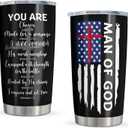 Christian Gifts for Men, Religious Gifts for Men, Catholic Inspirational Spiritual Gift Coffee Tumbler Cup Mug Stainless Steel 20oz 1PC, Man of God