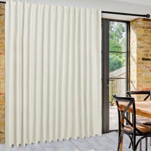 DWCN Privacy Room Divider Blackout Curtain - Patio Sliding Door Curtains, Extra Wide Thermal Curtains with Back Tab & Rod Pocket for Living Room and Bedroom Partition, 80 x 84 Inches, Ivory
