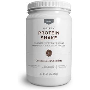IsaLean Protein Shake Complete Superfood Meal Replacement Shake for Maintaining Healthy Weight and Lean Muscle Growth with 24 Vitamins and Minerals-29.6 oz - 14 Meal Canister Creamy Dutch Chocolate BBD: 09-2027