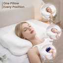 New 2.0 Cloud Pillow, Ergonomic Memory Foam Pillow, Adjustable Cervical Neck Support Pillow with Breathable Pillowcase for Side Back Stomach Sleepers