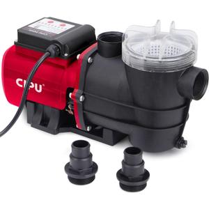 CIPU 1/2 HP Pool Pump with Timer, 3120 GPH Above Ground Pool Pump with Filter Basket and Hose Adapters, 115V Self-Priming Pool Filter Pump Replacement for Sand Filter Systems
