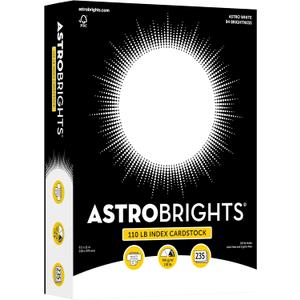 Premium Astrobrights White Cardstock, 8.5" x 11", 110 lb. Index, 94 Brightness, 235 Sheets - More Sheets, Heavyweight Astro White Card Stock for Invitations, Business Cards, Crafts and Printing