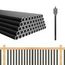 100 Pack 32" Aluminum Deck Balusters Round Black Deck Railing Stair Porch Staircase Spindles 3/4" Diameter Balusters Outdoor