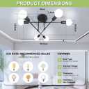 Modern Sputnik Chandelier, 6-Lights Ceiling Light Fixture Black