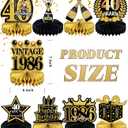 4 x 9 Pcs 40th Birthday Decoration for Men Women Table Honeycomb Forty Decor