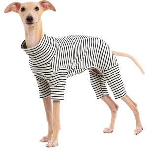 Dog Sweaters for Small Dogs Girls Boys, Striped Pet Sweaters for Fall Winter Dog Clothes, Turtleneck Pullover Knitwear for Small Medium Large Dogs (White)