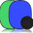 Koopro 57 Collapsible Twist Background Double-Sided Pop Up Flex Backdrops Chroma Blue & Green Portrait Screen Professional Video Photography and Television Studio Props with Carrying Case, Small