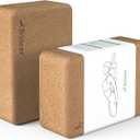 Trideer Cork Yoga Blocks, 2 Pack Yoga Blocks Natural Cork, High Density Yoga Block with Non Slip Surface, Eco-Friendly Yoga Accessories for Women, Ideal for Yoga, Pilates, Stretching
